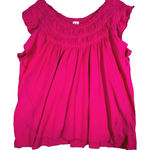 Free People Free‎ People Shirt Womens Small Pink Coconut Gathered Top Ruffle Boho Feminine Photo 0