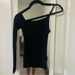 H:ours  One-Shoulder Ribbed Knit Blouse Size S Photo 6