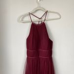 Jenny Yoo Collection Helena Tulle Bridesmaid Dress Burgundy Red Size 10 Halter Photo 3