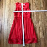 J. Crew EUC Women's Eyelet Fit & Flare Bright Orange V Photo 2