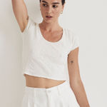 Madewell Pointelle Scoopneck Crop Tee Size XXS Photo 0
