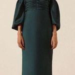 Shona joy Luxe Ruched Bodice Long Sleeve Dress in Emerald Green Photo 4