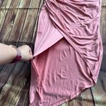 Lux LA Women Sleeveless Mock Neck Pink Bodycon Wrap Long Dress Size Medium Photo 5