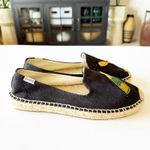 Soludos Black Canvas Espadrille Party Champagne Embroidered Size 9 Wedding Toast Photo 13