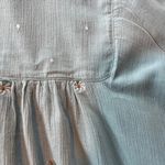 In Loom Flowy Pale Blue Puff Sleeve Floral Embroidery Peasant Top Buttons Size L Photo 5