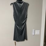 Reformation Alden Knit Dress Silver Velvet NWT Size L Photo 7