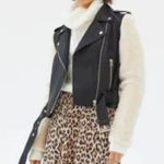 Pistola  Anita Moto Faux Leather Shearling Black Beige Jacket XS Photo 0