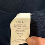 Vince  Double V-Neck Oversized Navy Drop Sleeve Knit‎ Top Sz M Photo 6