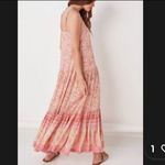 None Tiered Boho Floral Strappy Sleeve Maxi Dress Photo 1