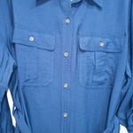 Banana Republic  Navy Blue Alani Oversized Poplin Maxi Shirt Dress Size XL NWT Photo 4