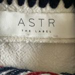 ASTR  Cream with Aztec Embroidery Cut-out Back Pocketed Linen/Cotton Dress XS Photo 3