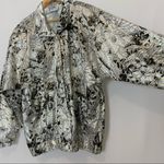 Vintage Jacket Coat Sparkle Floral Black White Bingo Night Grandma Vegas Gold Size XL Photo 6