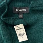 EXPRESS  Mock Neck Ribbed Knit Sweater Green Long Sleeve Pullover XS Oversize Photo 2