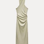 ZARA  Halter neck maxi long bodycon Dress in Silver evening party holiday wedding Photo 6