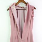 Rebecca Taylor Spring Ruffle Sleeveless Wool Dress Dusty Rose 2 Photo 5