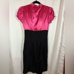 Speechless  Juniors Holiday Dress Hot Pink & Black V Front Satiny Type Sz 3 Photo 3