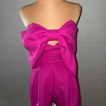 Glam  Pink Strapless Jumpsuit with Bow Detail Photo 0