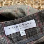 Trina Turk  Womens Shorts‎ Size 2 Brown Plaid Cuffed Bermuda Made in USA Photo 3