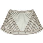 BCBGMAXAZRIA  Cream Gold Kanya Bordado‎ Embellished Mini Skirt S Small Mirror Photo 2