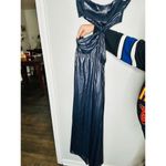 Ramy Brook Silver Blue Gunmetal A-Line Strapless Destiny Gown Dress Size 6 Photo 3