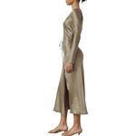 Bec & Bridge  Classic Silk Asym Midi Dress Green One Shoulder Size 6 Photo 9