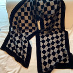 Velvet and sheer silk Scarf,‎ measures 12.5” x 61” Black Photo 0