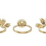 Gucci  Interlocking G Flower Ring Ottone/Resin/Strass Gold Pink Crystal 702609 Photo 2