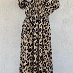 Chic Leopard Print Maxi Dress Black Size L Photo 0