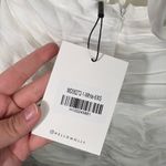 Hello Molly White Ruched Strapless Ruffle Hem Open Back Mini Dress NWT XS Bride Photo 6