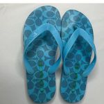 Coach Blue Signature Logo Womens Flip-Flops Size 7/8 Photo 2