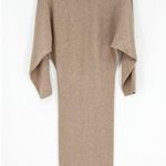 Mango Dolman Sleeve Midi Sweater Dress XS Tan Photo 1