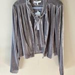 WAYF NWT Nordstrom Velvet Open Jacket Shirt Womens Small Pewter Gray Top Blouse Photo 0