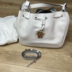 Versace Women's White/Gold Leather La Medusa Bucket Bag Style 1003013 DVIT2T Photo 0