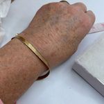 Vintage “Gold Shield “Wide herringbone flat bracelet. Gold Photo 4