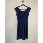 Vintage Navy Blue ? Taffeta 50s 60s Dress Handmade Ruched Bodice Size XS Photo 6