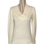 Energie Cream V-Neck Knit Pullover Sweater Women Sz M Photo 0