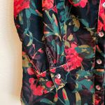Soft Surroundings Shirt Size Small Black Velvet Red Floral Flowers Roses Buttons Photo 1