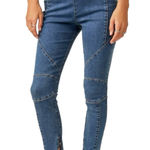 Free People Bella Moto Skinny Women’s Blue Jeans Size 32 & 24 Photo 0