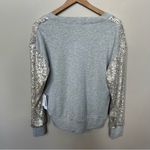Fifteen Twenty NWT Champagne Sequin Contrast Knit Sweatshirt Grey Size Small Photo 4