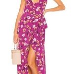Flynn Skye  M Nikki Berry Kiss Wrap Maxi Dress Sexy Purple Ruffles Sundress Slit Photo 0
