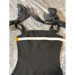 Lulus NWT Size Medium Black Tie Strap Bodysuit Women Top Chic Classic Stretch Photo 4