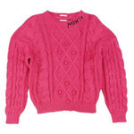 MOTHER DENIM The Jumper Cotton Cable Sweater Misfit S $400 casual knit fall $498 Pink Photo 0