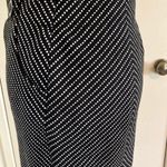 Ann Taylor Cotton Knit Short Straight Lined Skirt Button BLK/WH Side Zip SASSY Photo 2