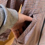 Roxy  Navy Blue Orange Plaid Hooded Jacket Size Medium Photo 4