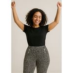 JM Collection Large Animal Print Leg Pants Rhinestone Detail Stretchy Fit Photo 7