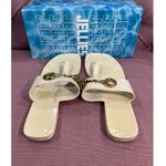 Jeffrey Campbell A-Lil-Bit Sandals in Cream Shiny 7 with box Womens flip flops Photo 7