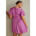 Anthropologie  lilac purple satin-like cut out mini dress Photo 1