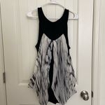 EUC Women’s white black beaded jewel neck loose layered tank blouse medium/large Photo 5