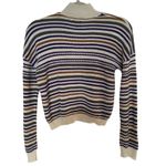 Ten Sixty Sherman  Woman’s Stripe Mock Neck Sweater White Multi Size XS, EUC Photo 6