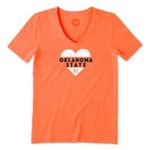 Life is Good Sz S T-Shirt Classic Fit Cool Tee OSU Oklahoma V-Neck Short Sleeve Photo 1